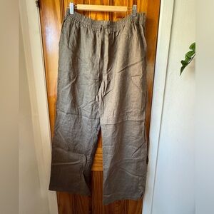 Zara Linen Blend Drawstring Pants